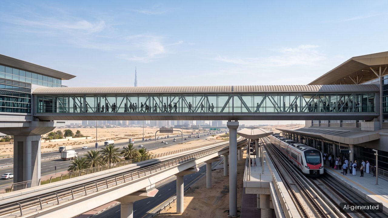 Dubai opens footbridge to Etihad Rail station; Sharjah adds three Al Dhaid bus routes